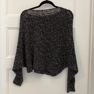 FREE PEOPLE — Navy Multicolor Cropped Sweater